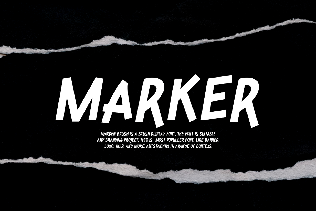 Warden Brush - Marker Font, a Handwritten Font by QR Design Studio (Photo 2 of 6)