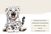 Watercolor Snow Leopard Clipart, an Animal Illustration by Design Scotch (Thumbnail 7 of 8)