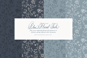 Vintage Floral Toile Digital Paper