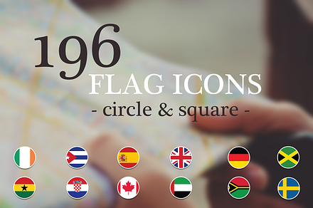Flat World Flag (round & rectangle)