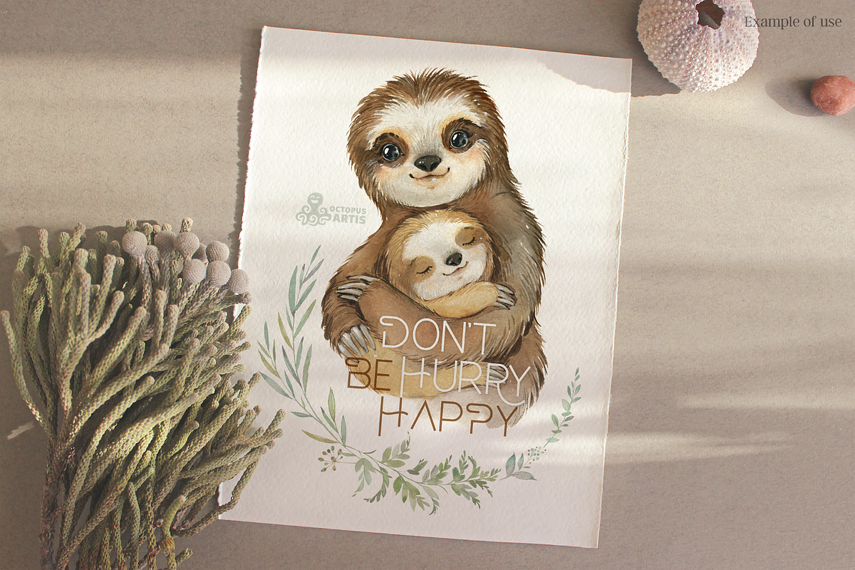 Mommy & Me. Watercolor Animals, an Animal Illustration by OctopusArtis (Photo 7 of 14)