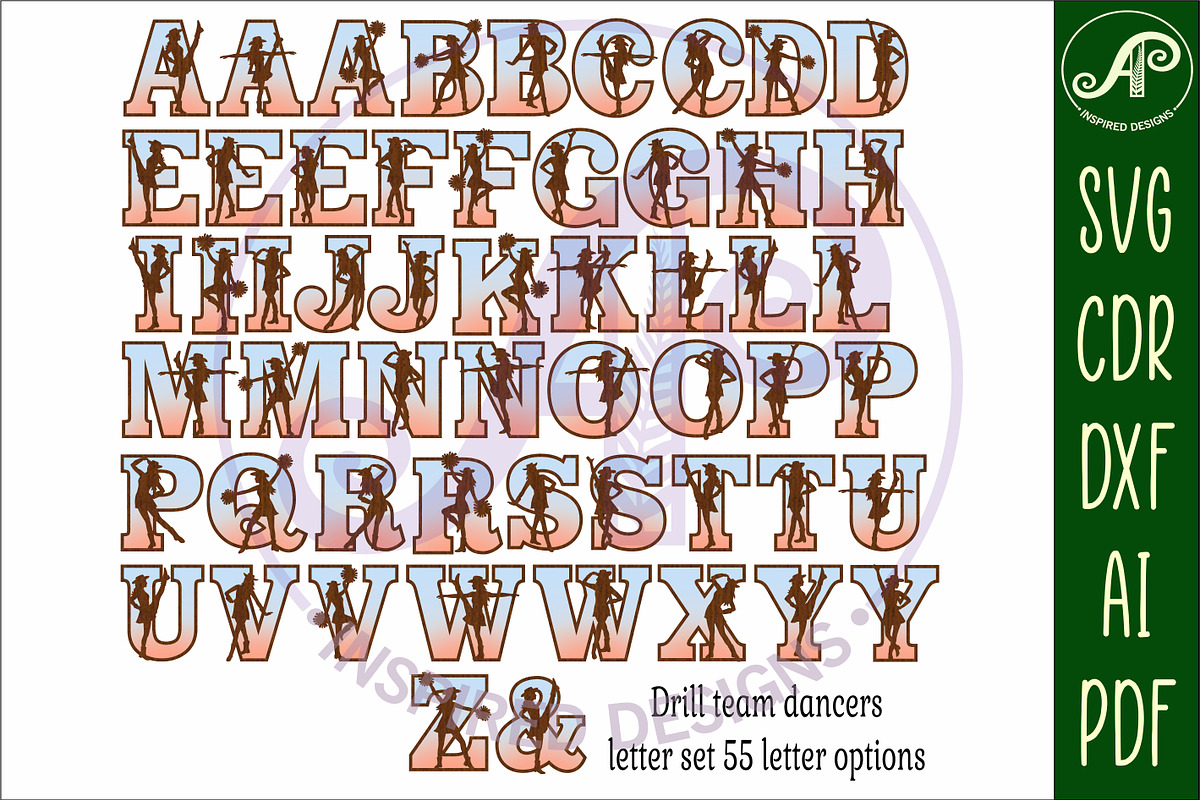 Drill team dancers alphabet set x 55, an Object Graphic by A P Inspired Designs (Photo 3 of 6)