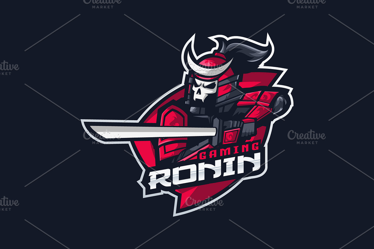 Ronin Skull Mascot Esport Logo, a Branding & Logo Template by prps.std (Photo 2 of 3)