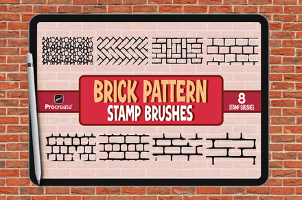 Brick Pattern Brush for Procreate, a Brush Add-On by vectstudio