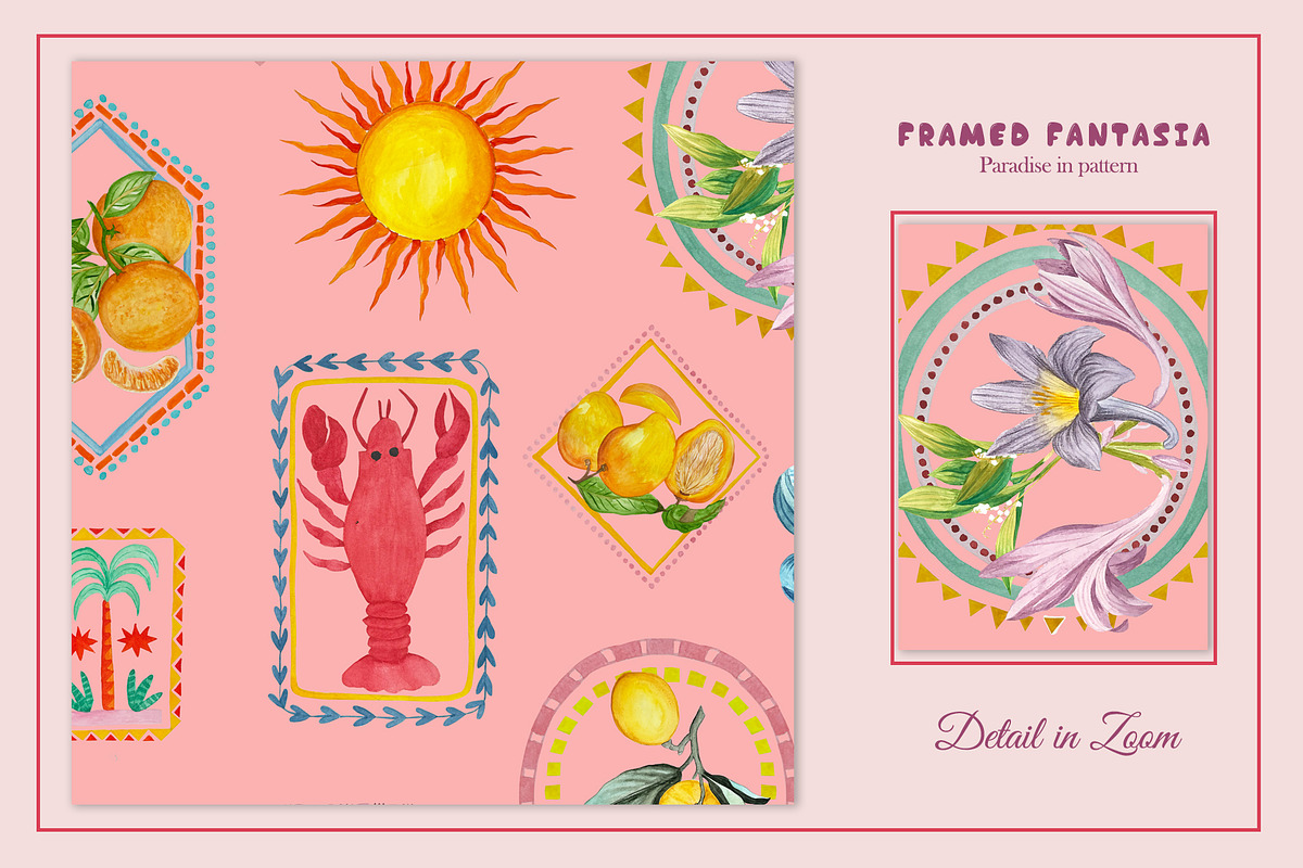 Framed Fantasia Prints & Patterns, a Pattern Graphic by GND ART STUDIO (Photo 8 of 8)