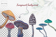 Watercolor and Gouache Mushrooms, an Illustration by MariaOrtegaDigitals (Thumbnail 2 of 6)
