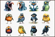 Zombie Birds Clipart, Quirky Hallow, an Illustration by Sublimation Artist (Thumbnail 3 of 6)