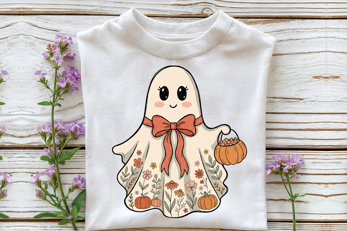 Cute Halloween Ghost PNG, a Work Illustration by CraftArtStudio (Photo 2 of 4)