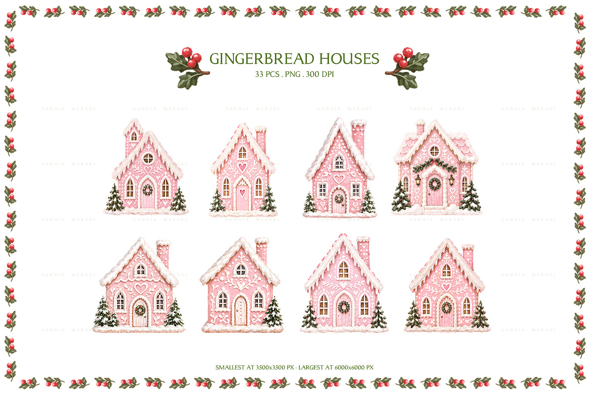 Pink Gingerbread Houses, an Object Graphic by Euonia Meraki (Photo 2 of 15)
