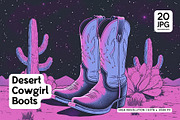 20 Desert Cowgirl Boot Illustrations, an Object Illustration by HipFonts (Thumbnail 1 of 6)