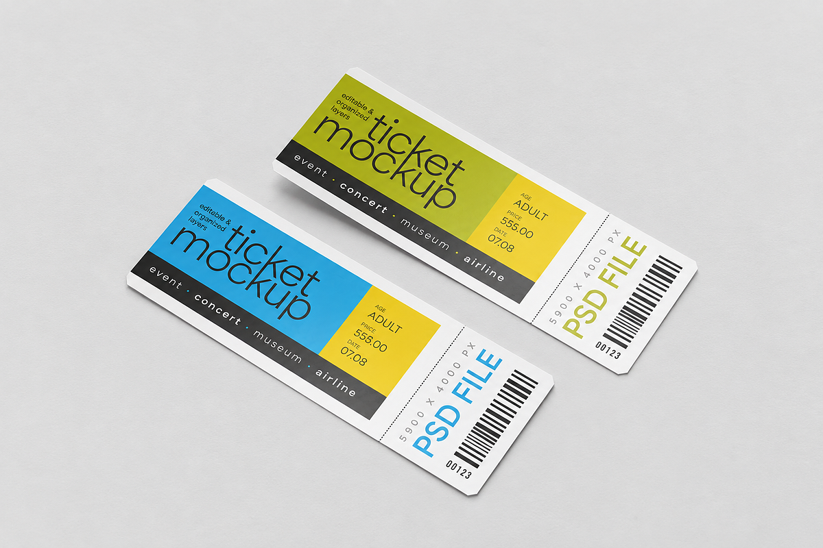 Ticket Mockup, an Advertising Mockup by Hubzway (Photo 2 of 2)