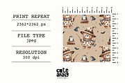 Pattern with wizard bear, a Pattern Graphic by Cuteanny Design (Thumbnail 2 of 4)
