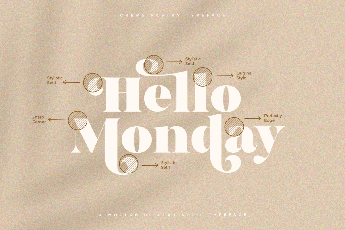 Creme Pastry | Cheek Display, a Serif Font by Pentagonistudio (Photo 2 of 10)