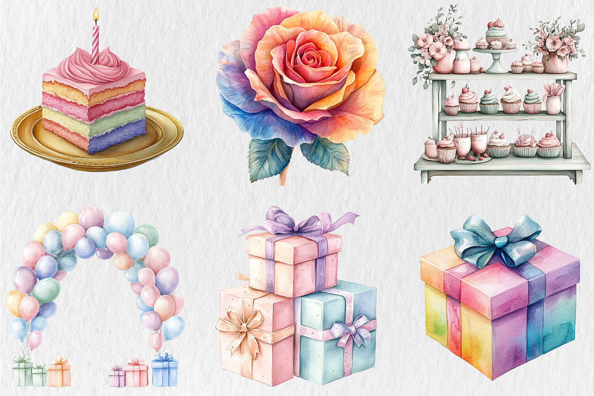 Birthday Clipart Happy Birthday, a Seasonal Illustration by Rose Art (Photo 3 of 4)
