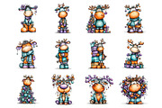 Funny Christmas Reindeer Clipart, an Illustration by SinaCreation (Thumbnail 2 of 11)