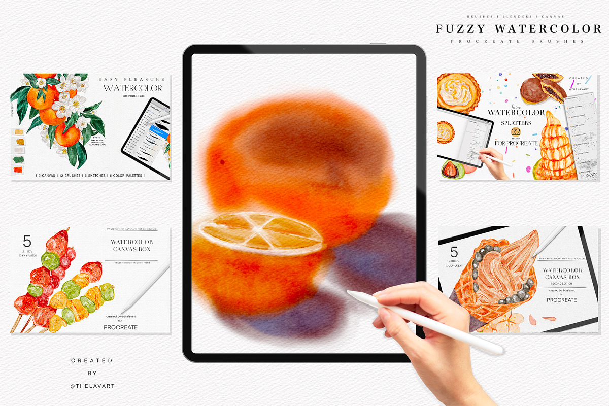 Fuzzy Watercolor Box for Procreate, a Brush Add-On by Liquid Amethyst Art (Photo 5 of 6)