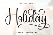 Holiday | Script Font, a Handwritten Font by Scratchones (Thumbnail 1 of 9)