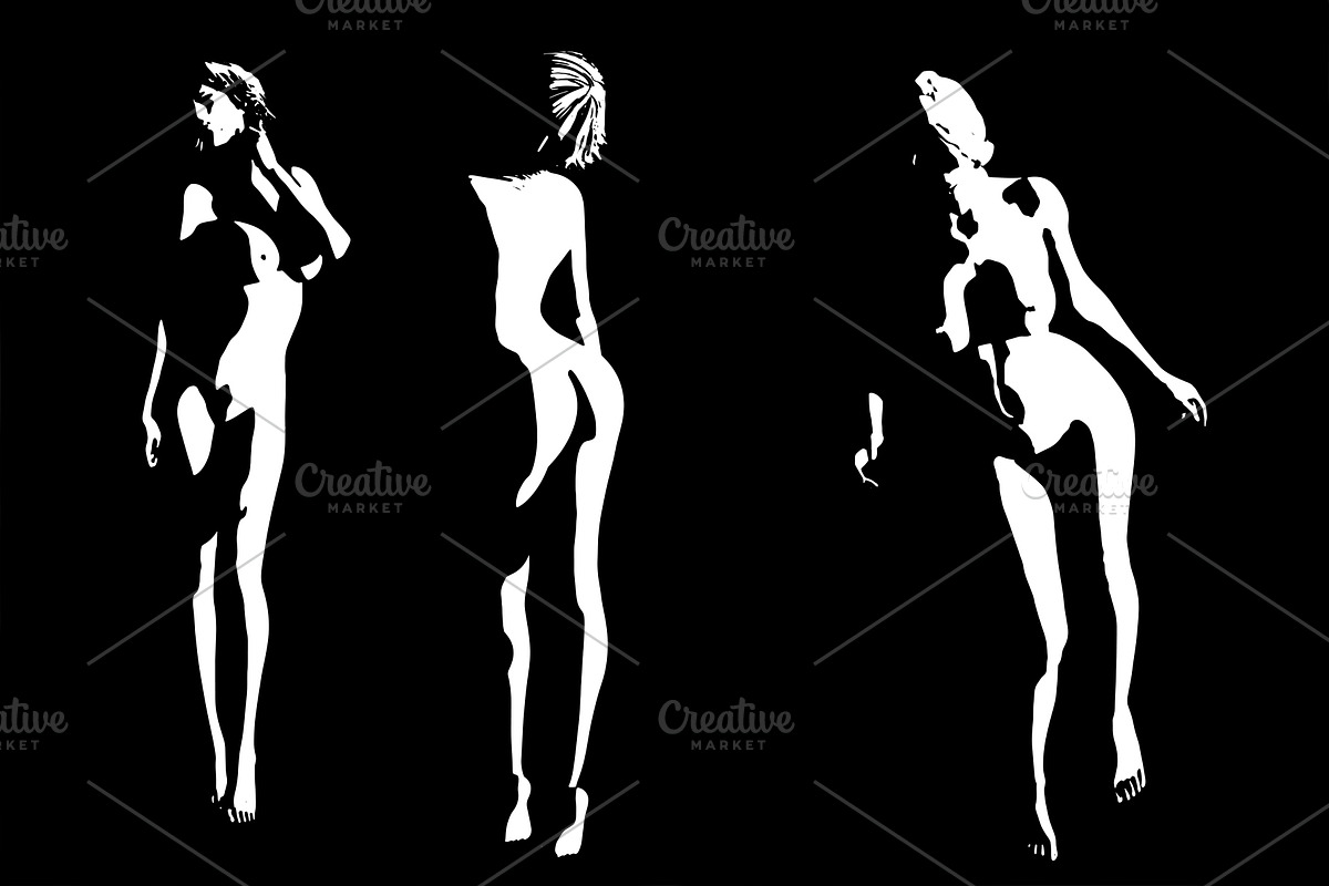 Beautiful girls illustrations Set, a Person Illustration by Blacklight (Photo 3 of 5)