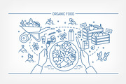 Organic food banner, pattern, a Food Illustration by Good Studio (Thumbnail 3 of 10)