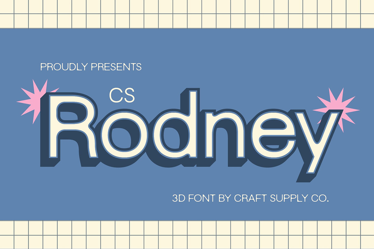 CS Rodney 3D, a Sans Serif Font by Craft Supply Co. (Photo 1 of 8)