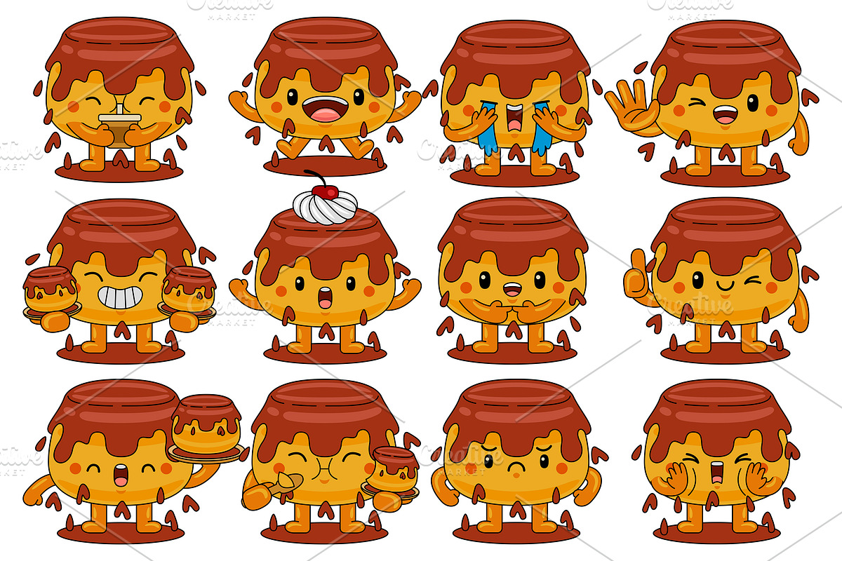 Purin Mascot Vector Pack, an Illustration by MEDZ (Photo 1 of 5)