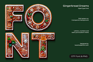 Gingerbread Dreams Font, a Sans Serif Font by Handmadefont