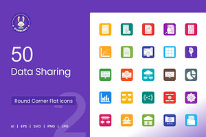 Data Sharing Filled Round Corner, an Icon by IconBunny