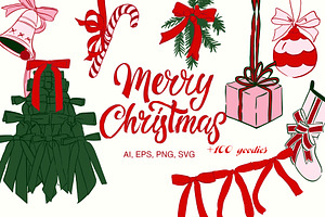 Holiday ribbon bow vectors