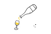 Hand Drawn Wine Bottles and Glasses, an Object Graphic by Elena Pimukova (Thumbnail 5 of 10)