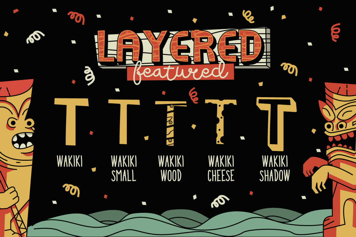 Wakiki Layered Typeface + Bonus preview 3