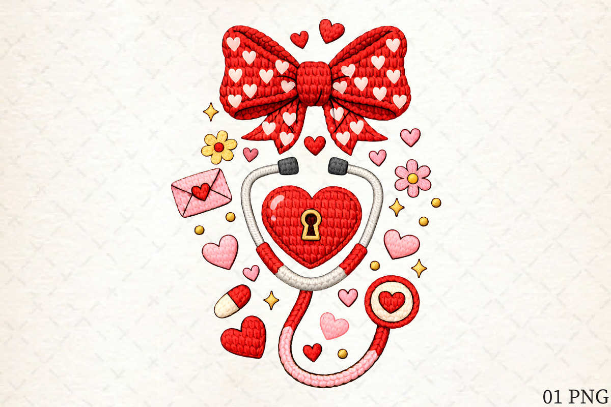 Faux Crochet Valentine Nurse Coquett, an Illustration by Libby Wishes (Photo 1 of 6)