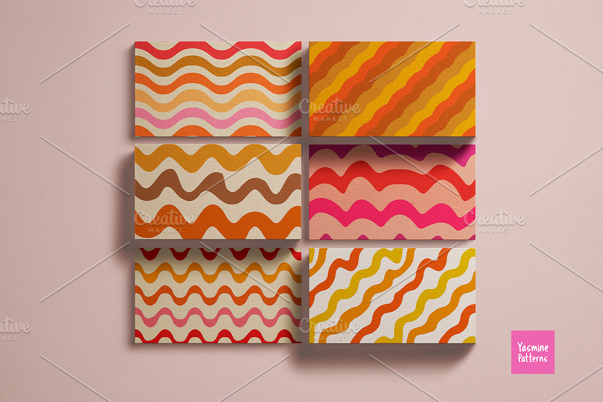 Groovy Waves Seamless Patterns, a Pattern Graphic by Yasmine Patterns (Photo 2 of 8)