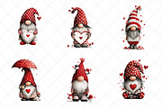 Watercolor Valentines Gnome Clipart, an Illustration by SinaCreation (Thumbnail 3 of 7)