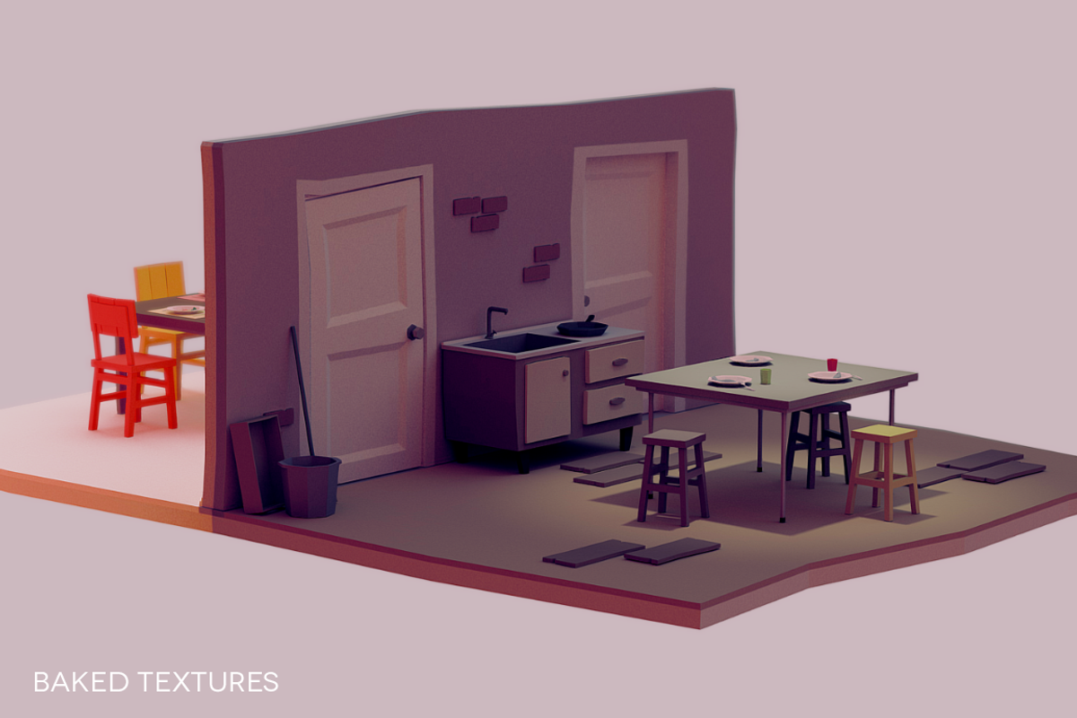 LOW POLY INTERIOR [25+ UNIQ OBJECTS], a Furniture 3D Model by mkleine shop (Photo 6 of 10)