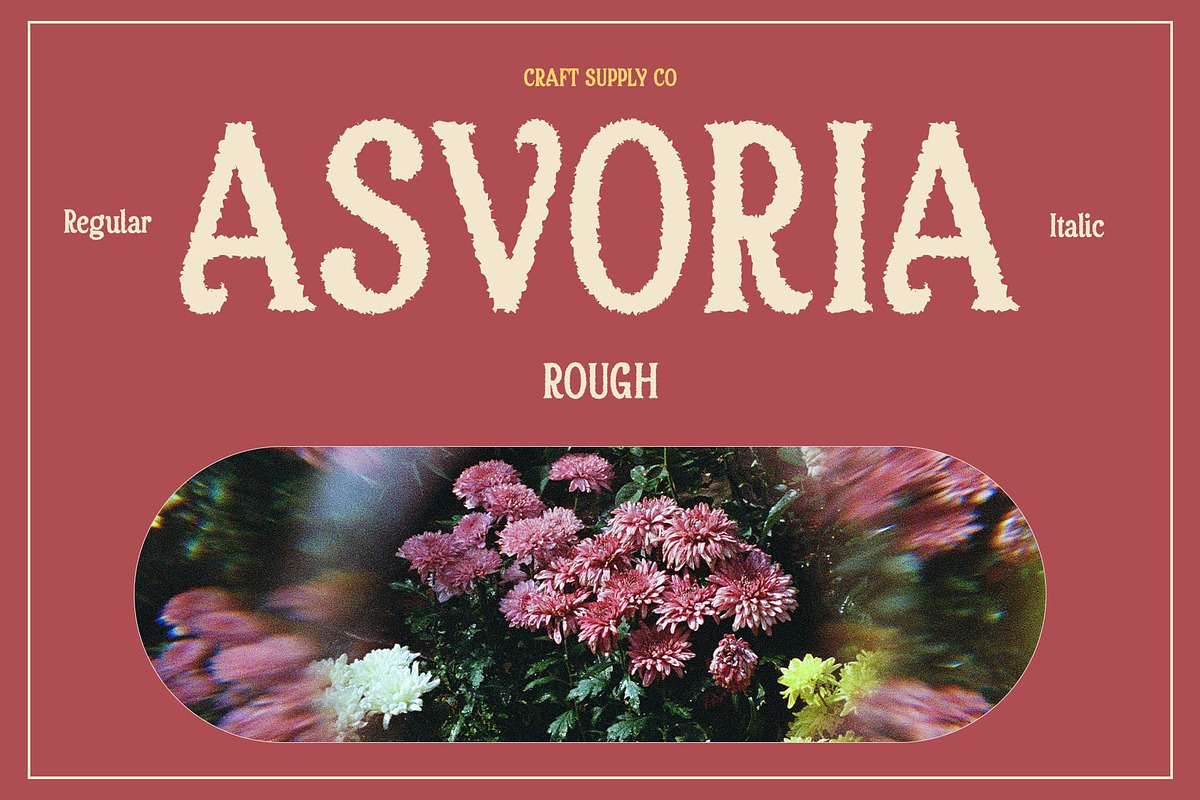 Asvoria Rough, a Serif Font by Craft Supply Co. (Photo 1 of 8)