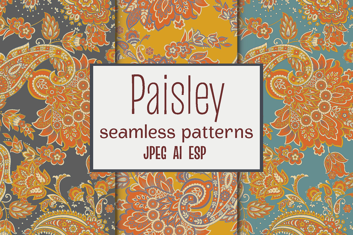 Paisley seamless fabric patterns, a Pattern Graphic by antalogiya (Photo 1 of 4)
