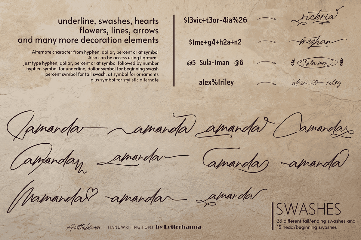 Aesthebloom Signature Script Font, a Handwritten Font by Letterhanna Studio (Photo 11 of 12)