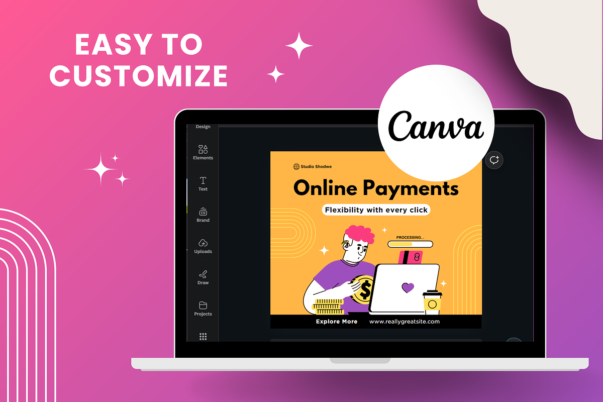Online Payments Canva Template, a Design Template by TemplateCastleStore (Photo 4 of 9)