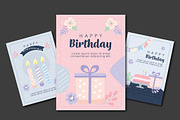 Birthday Party Cards Set, a Templates & Theme by studiogstock (Thumbnail 1 of 2)