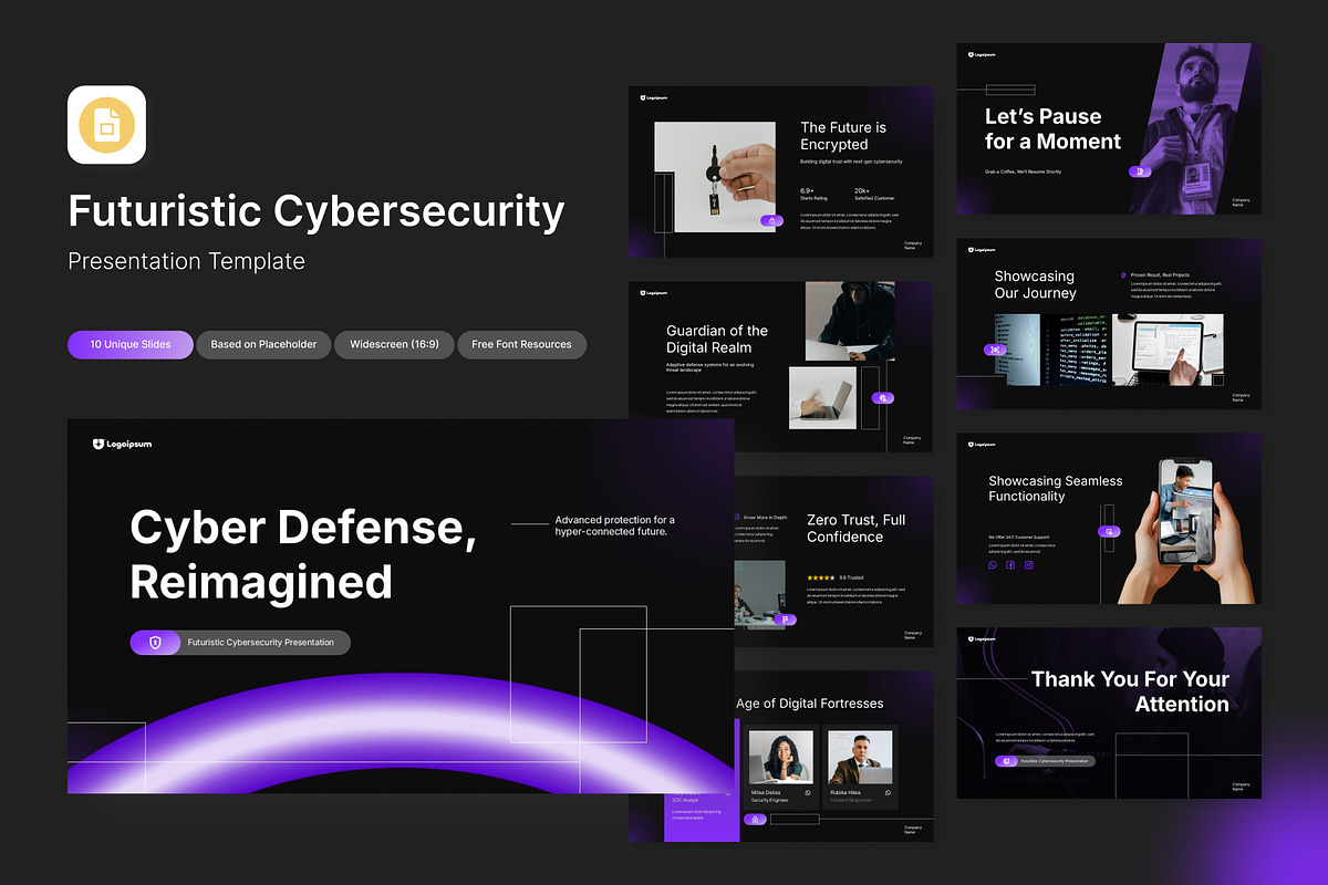 Futuristic Cybersecurity Slides, a Presentation Template by Antstheme (Photo 1 of 2)