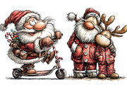 Funny Christmas Santa Clipart, an Illustration by Libby Wishes (Thumbnail 6 of 9)