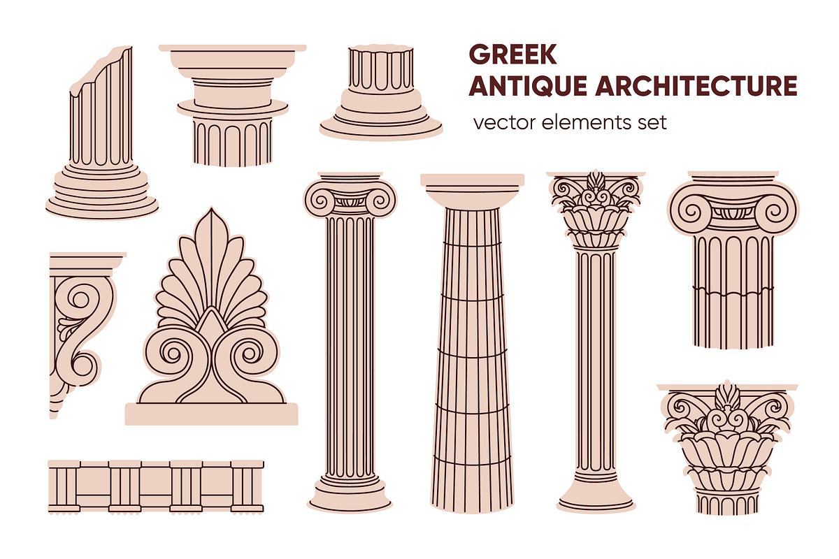 Greek antique architecture, columns, an Object Illustration by Good Studio (Photo 1 of 5)