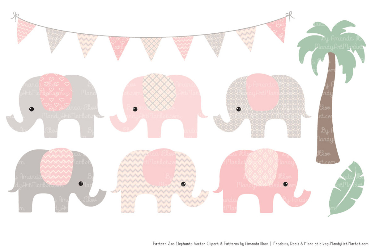 Soft Pink Elephant Clipart, a Graphic by Amanda Ilkov (Photo 2 of 4)