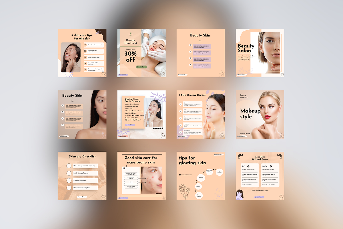 Skincare Social Media Templates, a Social Media Template by Adored Templates (Photo 8 of 10)