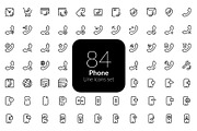 Phone line icons set, an Outline Icon by AIWD (Thumbnail 1 of 2)