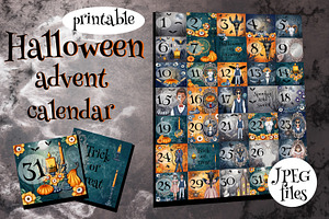Printable Halloween advent calendar