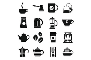 Tea And Coffee Icons Set