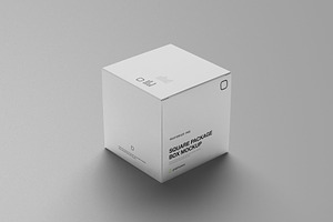 Square Package Box Mockup