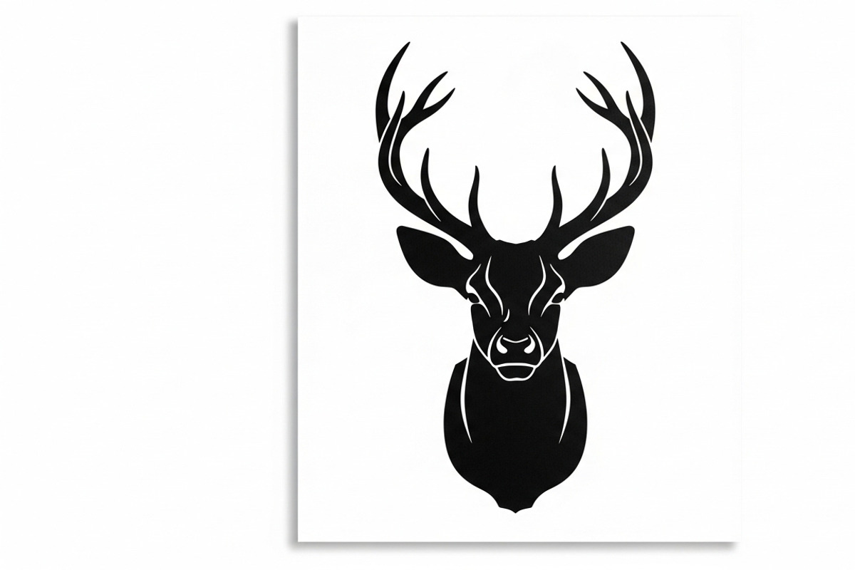 deer head wall mount silhouette, an Illustration by Amazin_art (Photo 47 of 51)