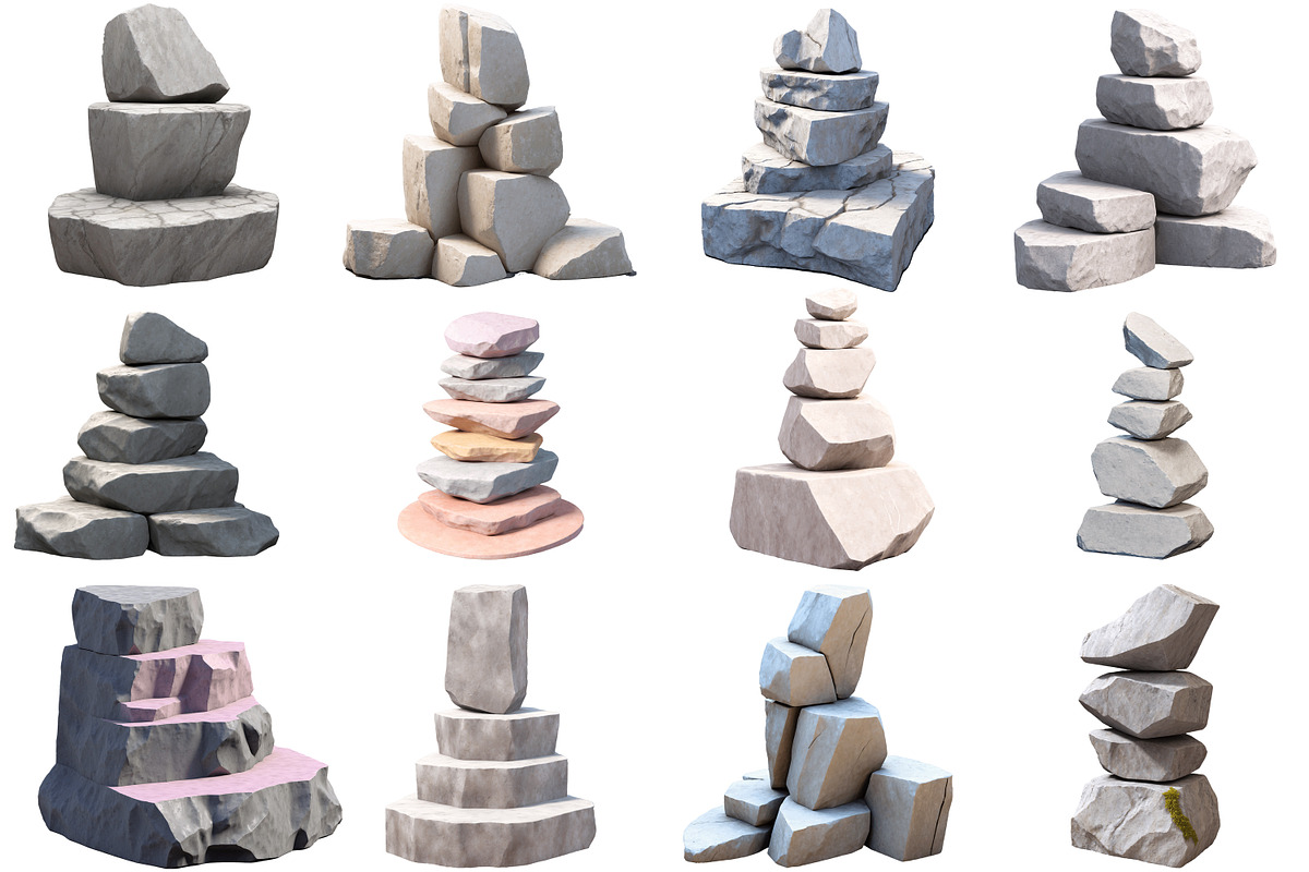 3D Rock Clipart Png, an Object Illustration by Forhadx5 (Photo 3 of 6)